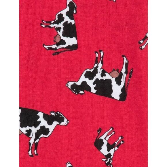 NEW Leveret Unisex Kids Children’s 4 Years Cow 2-piece Pajamas Matching Doll Set - Picture 4 of 4